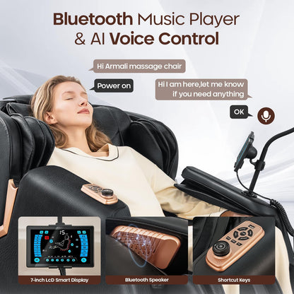 CASINTA 4D Massage Chairs Full Body - 53.5 Extend Sl Track Shiatsu Massage Chair - Zero Gravity Massage Chair,Core Heating & 22 Airbag, Smart Foot Rollers,Ai Voice, Yoga Mode