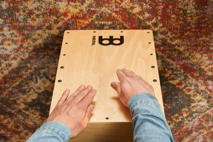 Pickup String Cajon Box Drum with Electronics for Amp or PA System and Snare Effect — NOT MADE IN CHINA — Play with Your Hands, Baltic Birch, 2-YEAR WARRANTY