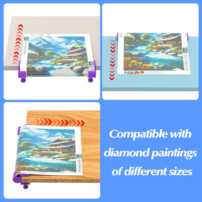 GFYYBKJ Diamond Painting Canvas Table Clamp Set, Diamond Painting Canvas Roll Holder, Diamond Art Kits and Craft Accessories for Adults, Gift for DIY Diamond-Painters(Purple)