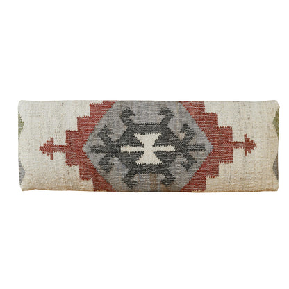 LR Home Off-White/Multicolor Handmade Upholstered Bench for Bedroom End of Bed | Modern Accent Bench for Living Room, or Entryway Seating | Long Rectangle Sitting Bench | 47" W x 16" D x 18" H