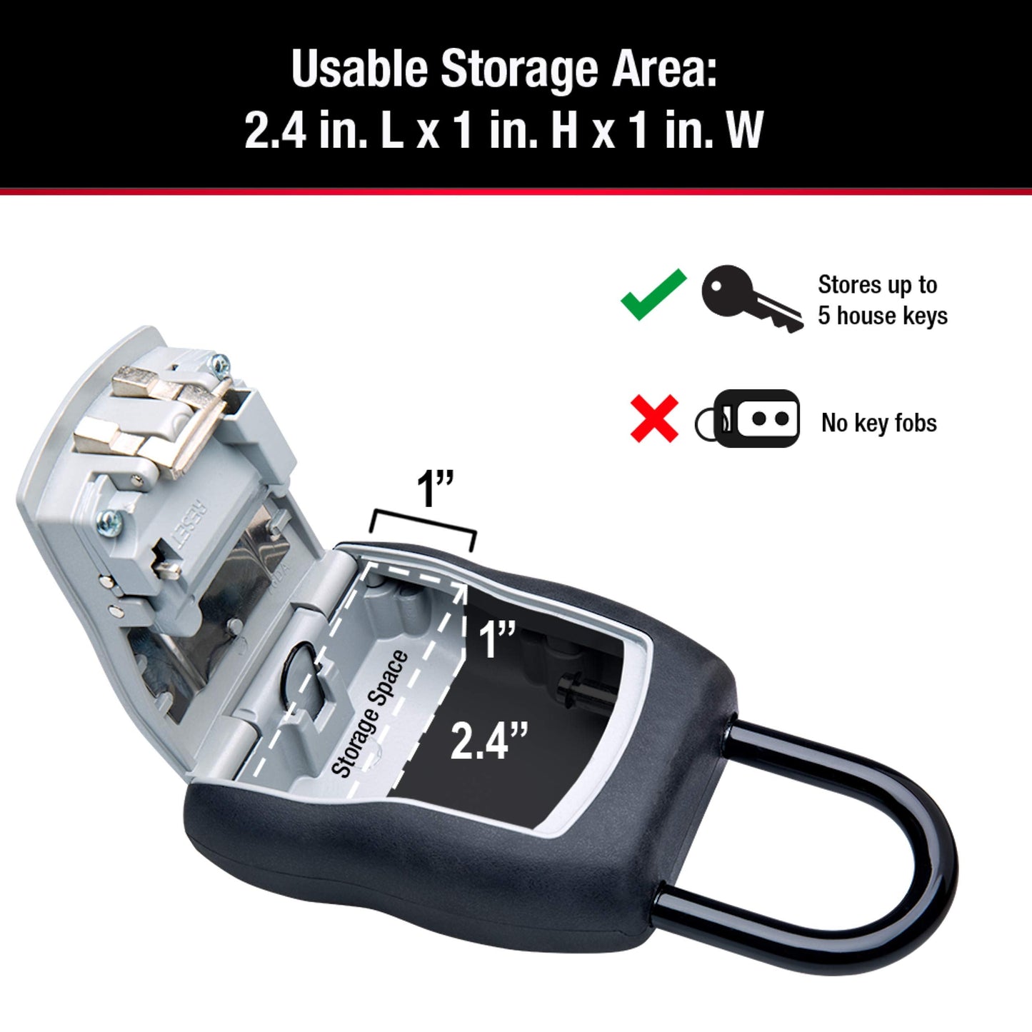 Master Lock Key Lock Box with Code, Outdoor Lock Box for Realtors, Property Managers and Landlords, Ideal for Short-Term Rentals, Key Safe Holds 5 Keys, 5 Pack, 5400EC5