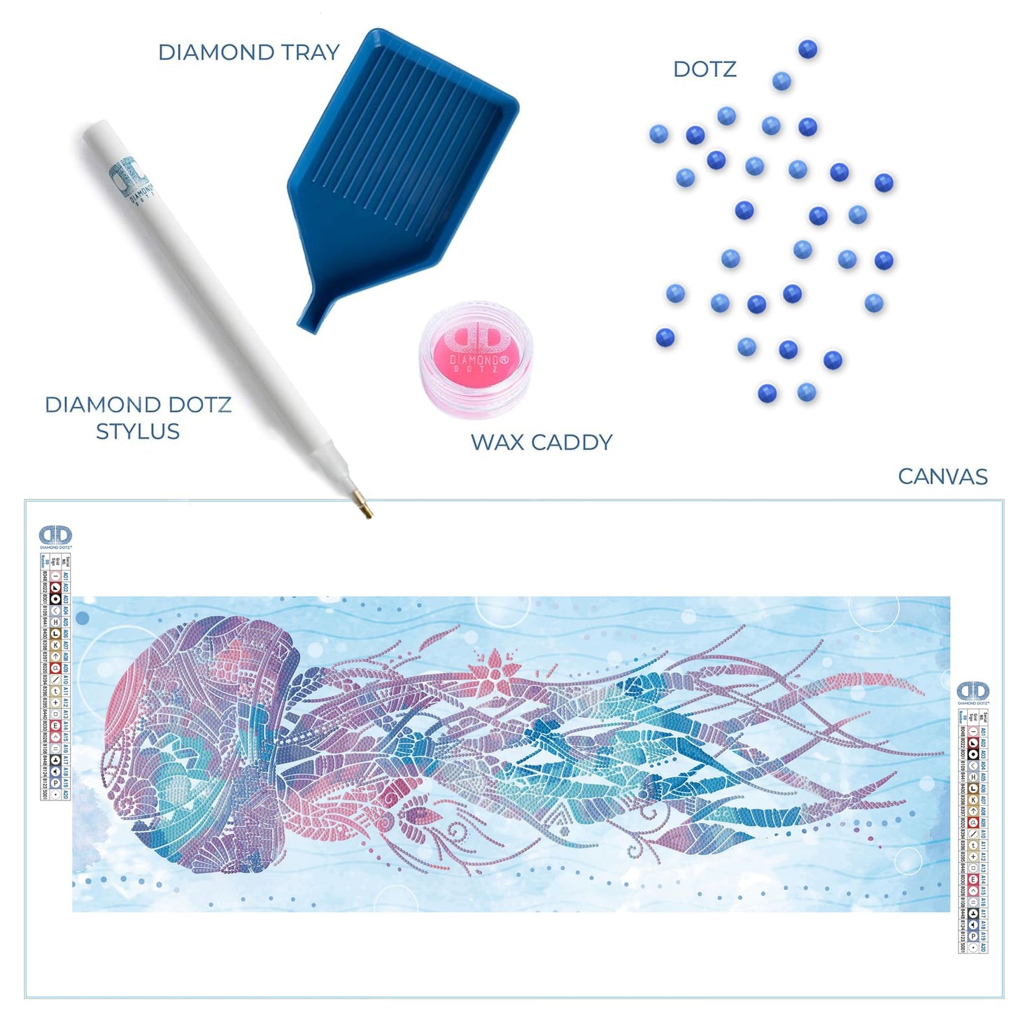 DIAMOND DOTZ Jellyfish Swish Diamond Painting Kits for Adults - Diamond Art Kits a Relaxing Creative Craft Kit with Dotz Gems 30x11