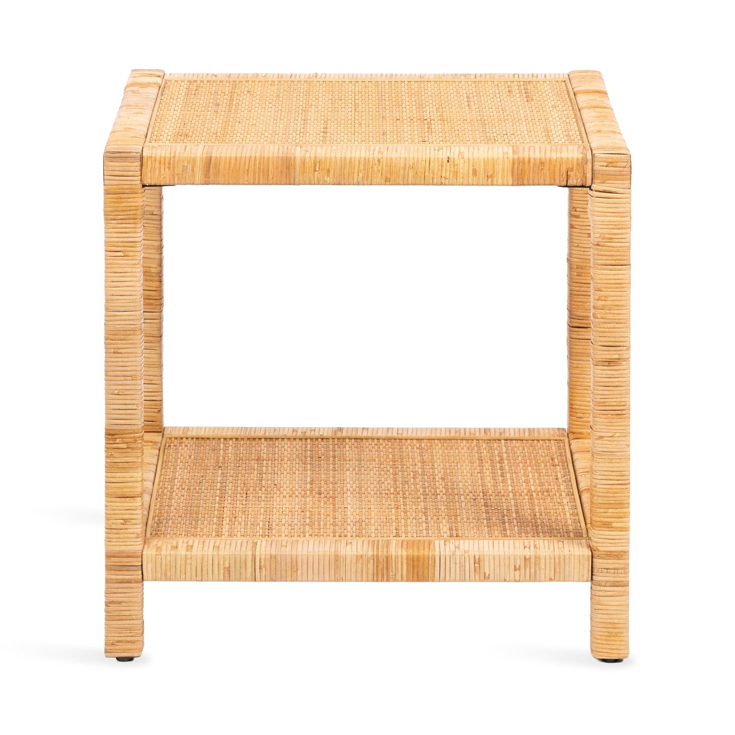 Kate and Laurel Rafina Coastal Rectangle Rattan Side Table, 22 x 14 x 24, Natural Brown, Transitional Boho Rectangular Woven Rattan End Table for Use as Living Room Decor Accent