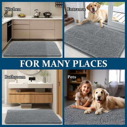 OLANLY Dog Door Mat - 5-Piece Bundle with 30x20 Size in Grey - Durable and Easy to Clean