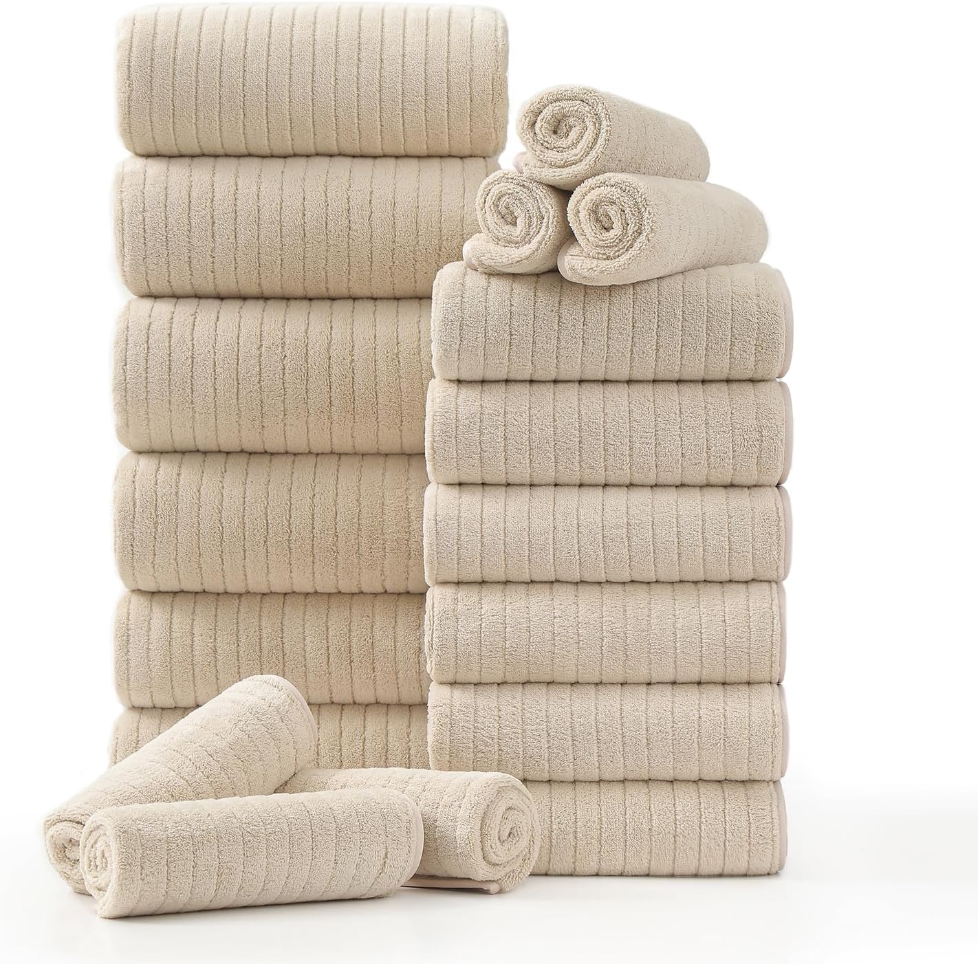 18 Set 6 Towels,6 6 Set Piece Family Bath Towel Include Bath Hand Towels and Washcloths Soft Bathroom Towel