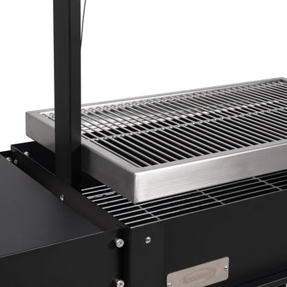 KoolMore 50 in. Charcoal BBQ Grill, Argentine Style Outdoor Grill with Adjustable Grate, Heavy Duty Barbecue Grill, Black