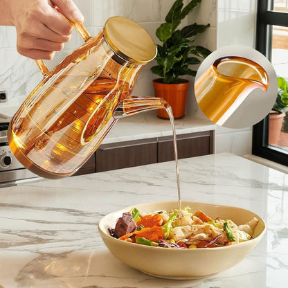 SQDWYGUO 2025 Oil Dispenser Bottle with Drip Free Spout Food Grade Oil Vinegar Cooking Sprayer Kitchen Glass Container Bottles (600 ML)