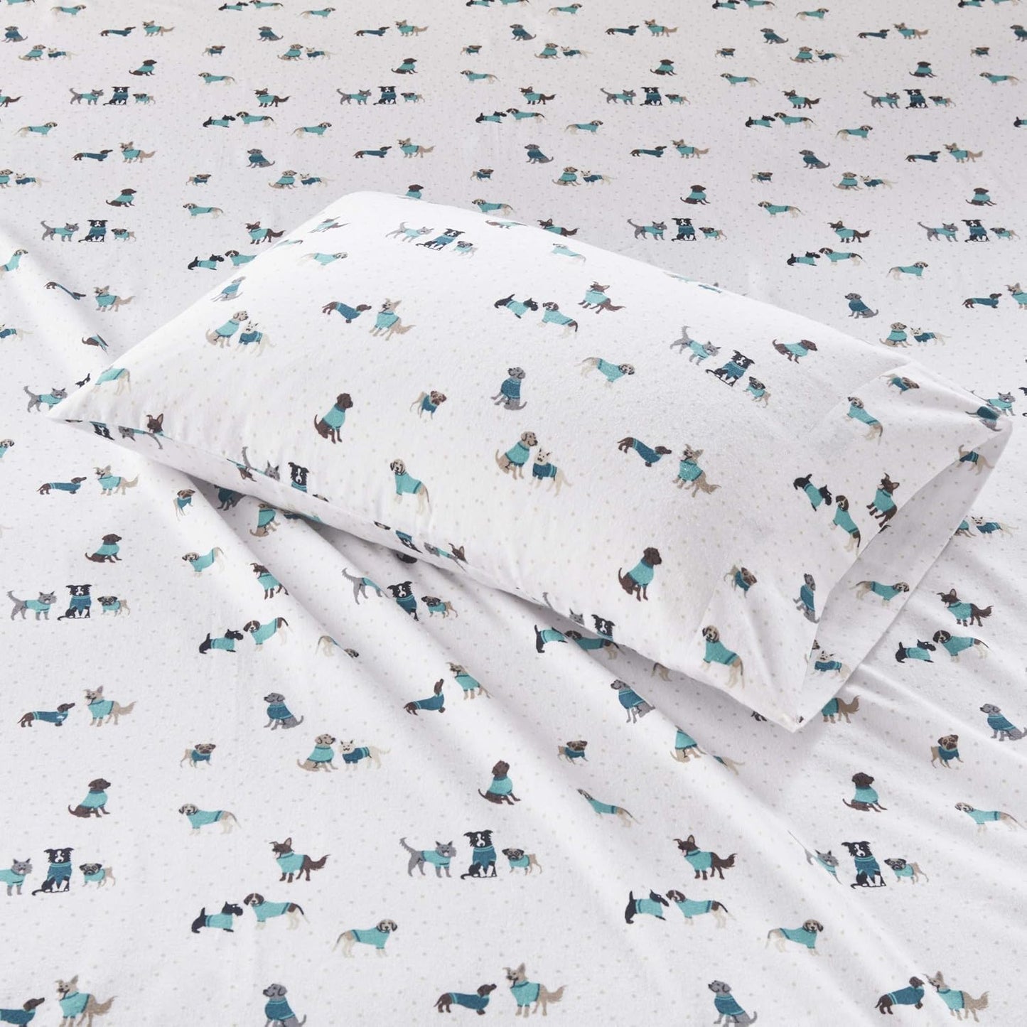 Cozy 100% Set 3 Intelligent Design Soft Cotton Flannel Print Animals Stars Cute Warm, Ultra Soft Cold Weather Sheet