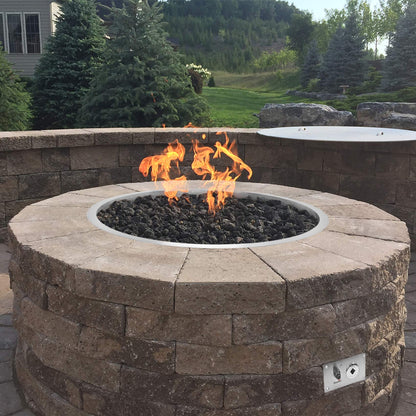 Stanbroil 19 Inch Drop-in Round Fire Pit Kit with Spark Ignition Kit, Propane Gas Version, 304 Stainless Steel