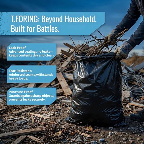 Black Trash Bags - 20-25 Gallon Large Kitchen Garbage Bags | 120 Count, Unscented, 30" x 33" Size