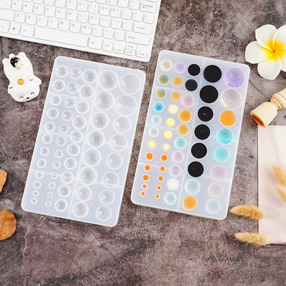 DD-life 2 Pcs Cabochon Gem Silicone Mold, Clear Round Silicone Mold for Making Earrings Jewelry Making Crafting Projects(Large)