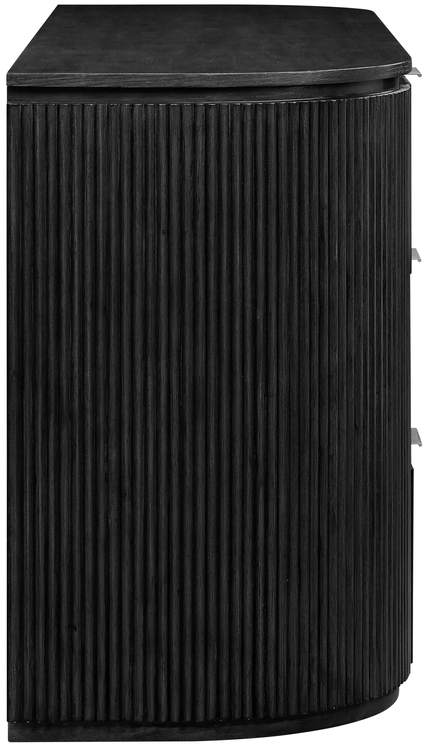 Meridian Furniture 818Black-D Astrid Collection Modern | Contemporary Dresser with Rich Black Finish, Mix of Solid Wood, MDF and Oak Veneer, Fluted Wood, 70" W x 20" D x 33" H, Black