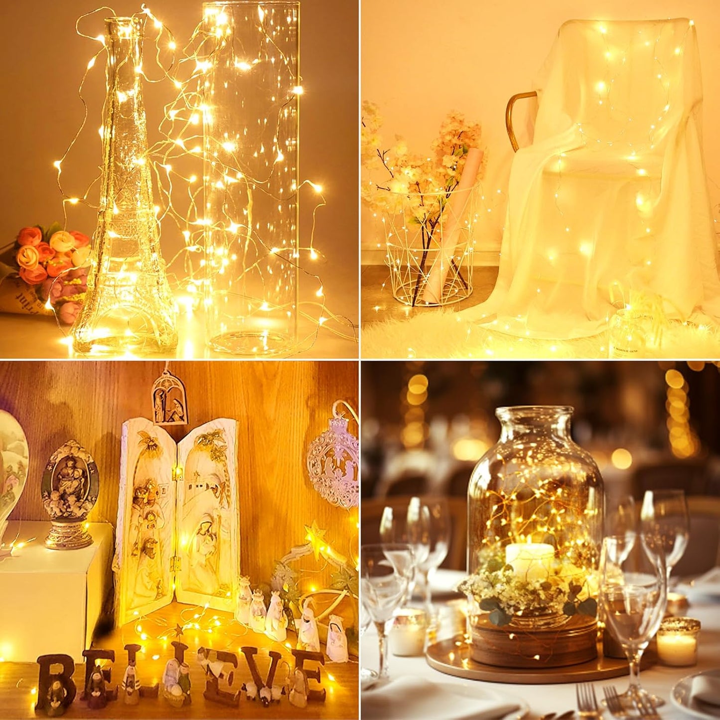 12 Pack 3 kolpop LED Fairy Lights Battery Operated with Modes, Mini Twinkle String Lights Battery Powered Waterproof