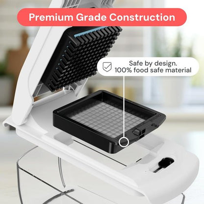 Fullstar Vegetable Chopper & Mandoline Slicer - 8-in-1 Food Chopper with Container & Julienne Slicer, White