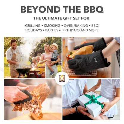 Smoker Gloves and Meat Claws | Instant-Read Thermometer | No.1 Silicone Smoker Gloves & Pulled Pork Claws | Heavy-Duty Heatproof BBQ Mitts and Meat Shredders for Barbecue, Grilling, Smoking, Shredding