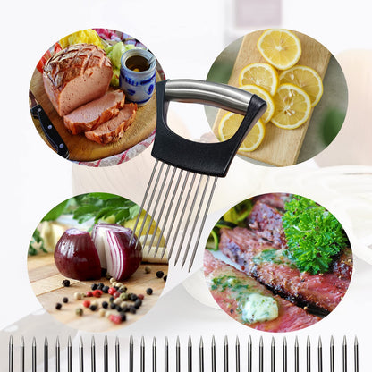 SCGFPOE Onion Slicer Holder, Onion | Tomato | Potato | Apple | Egg Holder for Slicing, Vegetables | Fruits Slicer Holder, Meat |Beef Chopper, Multi-Purpose Kitchen Accessory, 2 Pack