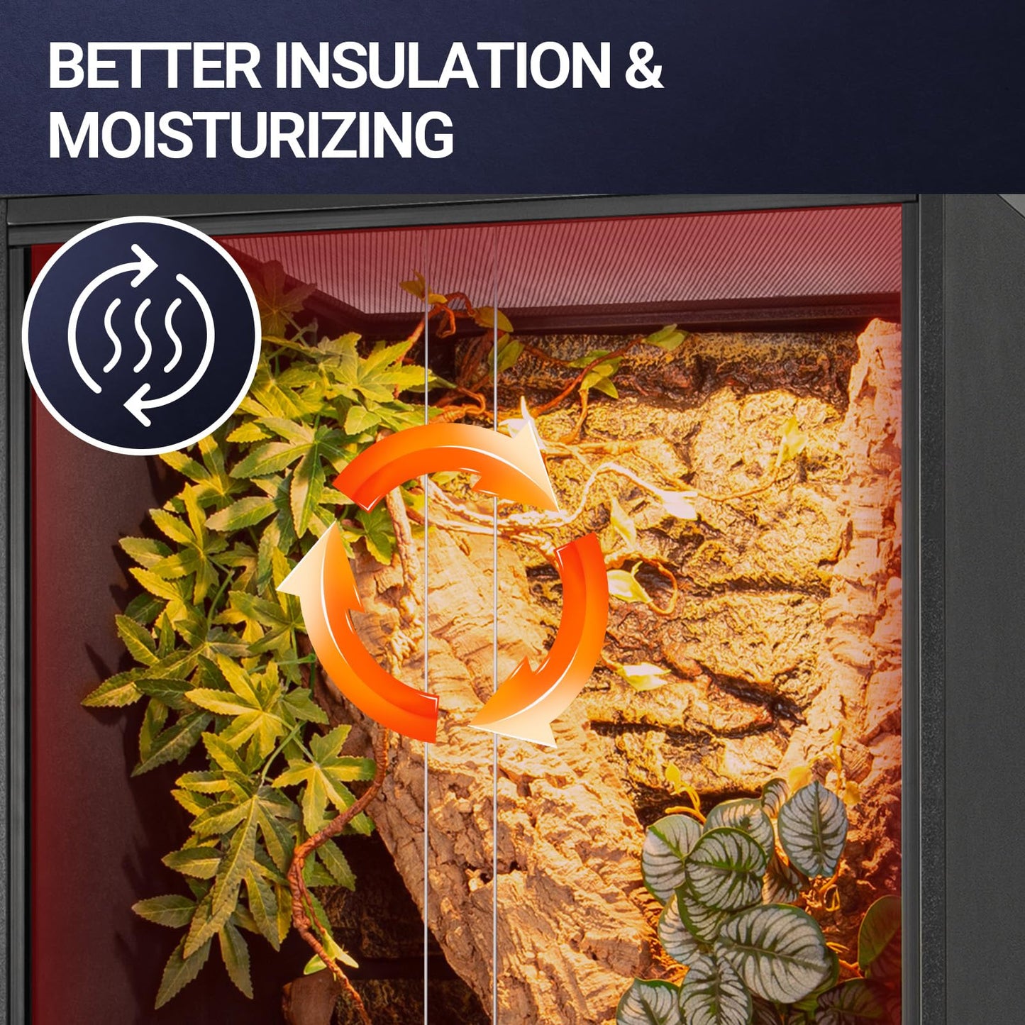 REPTI ZOO 67 Gallon PVC Tall Reptile Tank, 24 x18x36 inch Large Reptile Terrarium for Gecko Lizard Chameleon Frog Snake, Enclosure Habitat with Sliding Door & Top Screen Ventilation