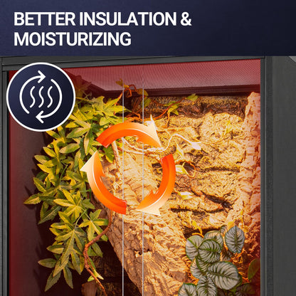 REPTI ZOO 67 Gallon PVC Tall Reptile Tank, 24 x18x36 inch Large Reptile Terrarium for Gecko Lizard Chameleon Frog Snake, Enclosure Habitat with Sliding Door & Top Screen Ventilation
