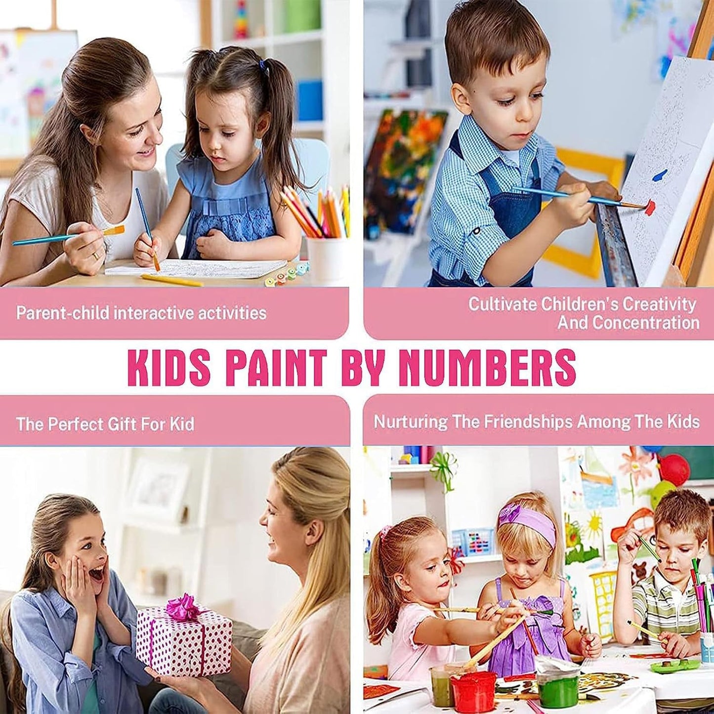 SYDYLH 6 Pack Framed Paint by Numbers for Adult, Books Easy Paint by Numbers with Frame, DIY Flowers Acrylic Adult Painting by Number Kits on Canvas for Gift Decor 8 x 8 Inch