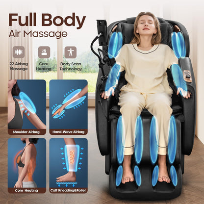 CASINTA 4D Massage Chairs Full Body - 53.5 Extend Sl Track Shiatsu Massage Chair - Zero Gravity Massage Chair,Core Heating & 22 Airbag, Smart Foot Rollers,Ai Voice, Yoga Mode