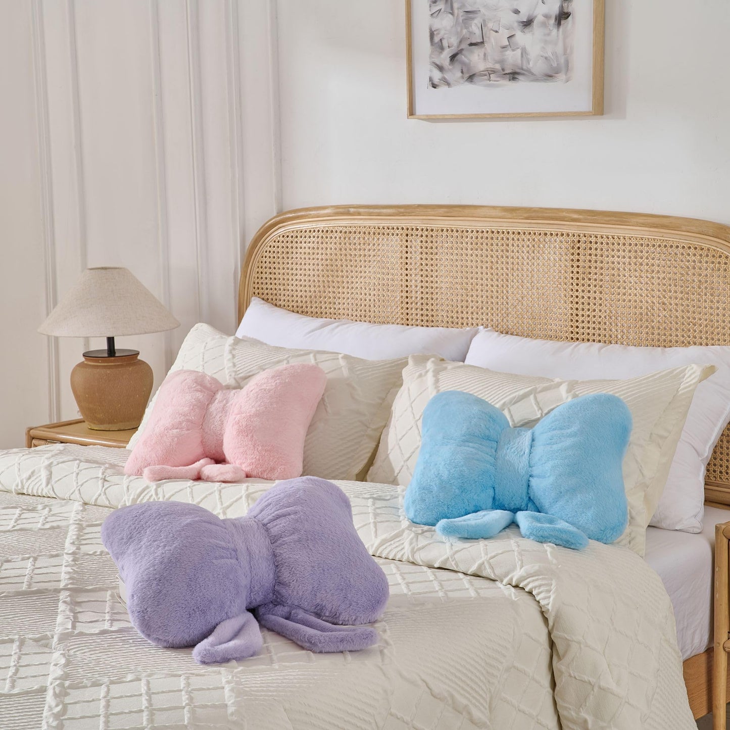 Bow Pillow Throw Pillows Butterfly Shaped Decorative Cute Pillows for Bed Sofa Cute Home Decor,Pink 10 * 8inch
