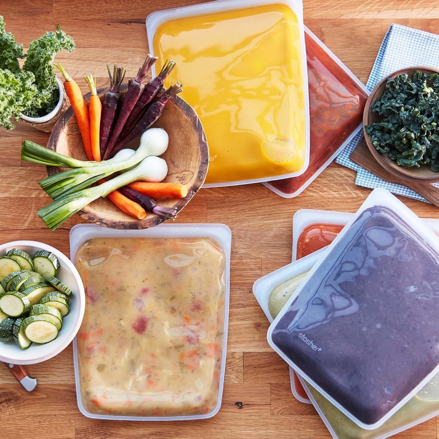 Stasher Silicone Reusable Storage Bag, Half Gallon Bag, Reusable Freezer Bags, Microwave, Dishwasher, Oven Safe, Sous Vide, Premium Lunch Container, Eco Friendly, Food Storage Bags, 64 oz, Orange