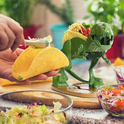 Funwares Original Tacosaurus - Dinosaur Taco Holder, Fun and Practical White Elephant Gift, Hold 2 Tacos