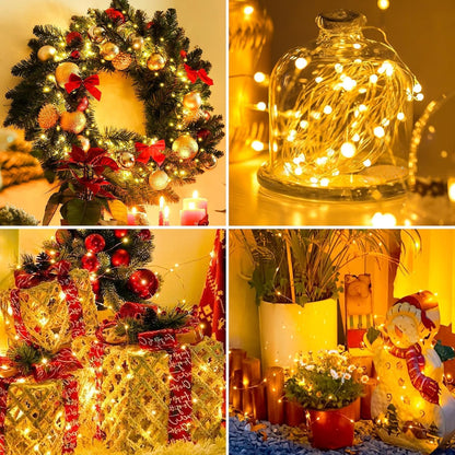 24 Pack [3 7ft 20 Fairy Lights Battery Operated Modes] LED Mini Twinkle String Lights Waterproof Silver Wire Firefly