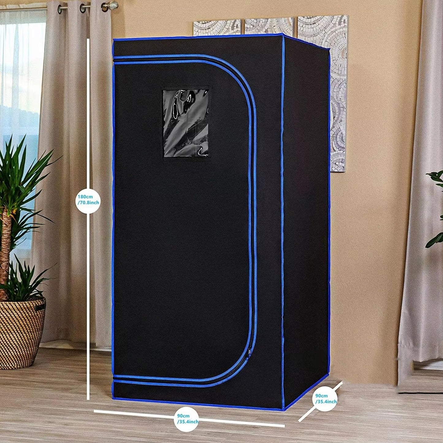 YXKJZHF Full Size Portable Steam Sauna Tent,One Person Indoor Sauna Box for Indoor Home Spa, with Remote Control, Foldable Chair