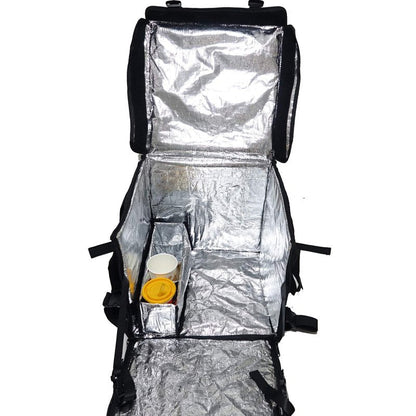 Packir PK-64B: Big Pizza/Food Delivery Bag for Motorcycle or Bicycle, 16"x16"x16", with Metal Rack for Motorcycle Use