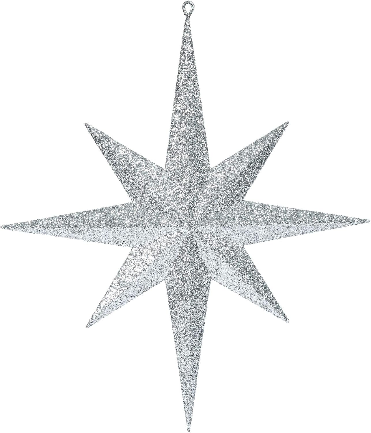 Vickerman 15.75" Silver Iridescent Glitter Bethlehem Star Christmas Ornament