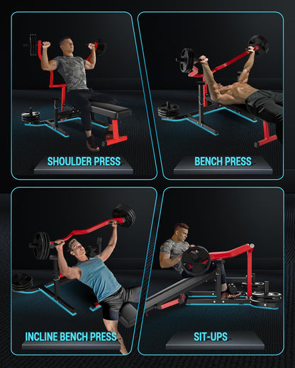 Chest Press Machine for Home Gym, 1250LBS Multi-Functional Bench Press Machine with Independent Converging Arms, Adjustable Flat & Incline Bench for Full Body Strength Training