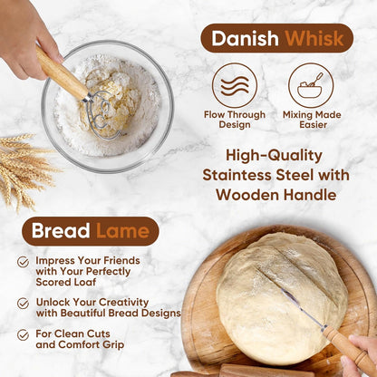 Round & Oval Bread Proofing Basket Set by [Brand Name] | 9" & 10" Sourdough Baking Tools for Artisan Bakers