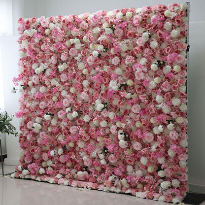 Handmade Pink Floral Rose Wall Large Artificial Flower Wall Backdrop Panels,Rose Wedding Backdrop 3D Floral Wall Fabric Flower Wall For Party Baby Shower Bridal Wedding Backgr,1m*1m/3.28*3.28FT