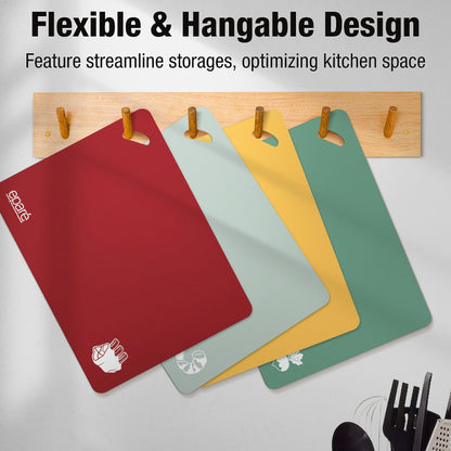 Eparé Bundle: Steel Egg Cracker Topper Set & Plastic Cutting Board Mat Set - Complete Soft Boiled Egg Tool Set & Large Flexible Chopping Boards