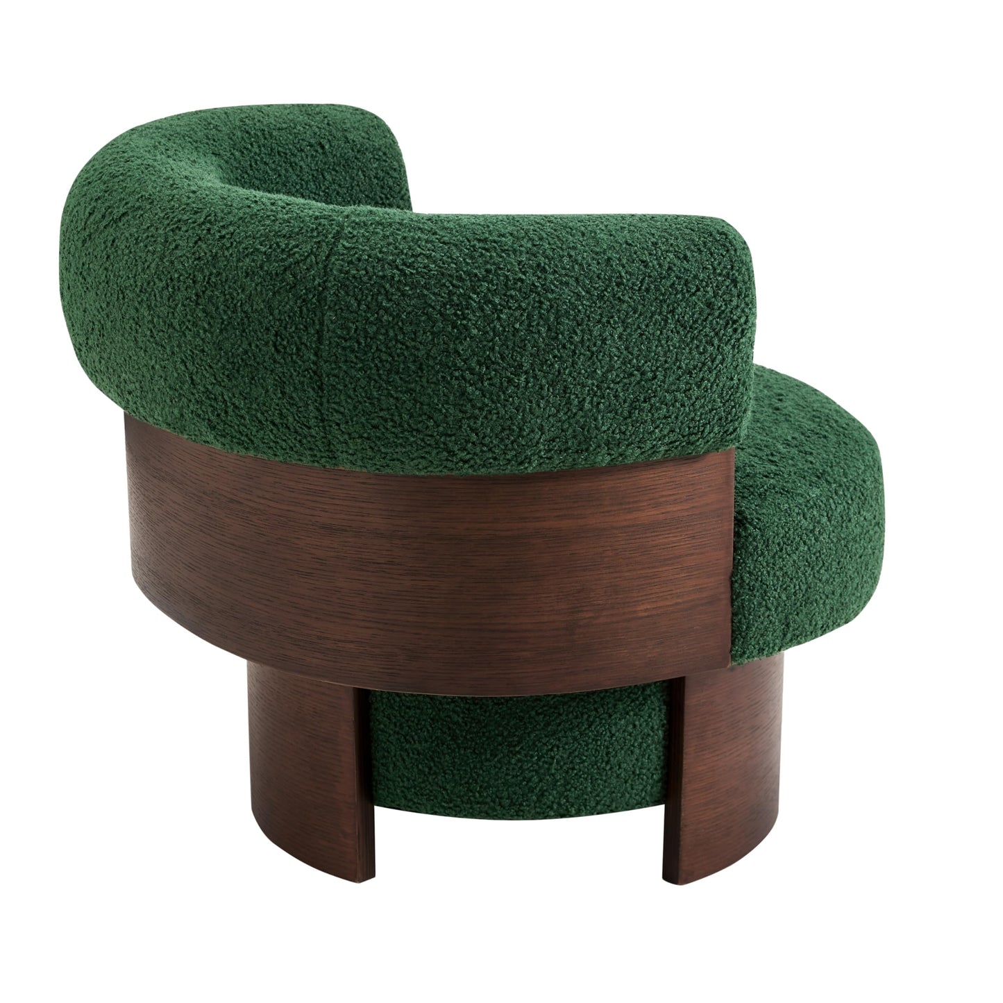 Christopher Knight Home Scrolla Boucle Upholstered 360° Swivel Accent Chair Set of 2, Teddy Fleece Living Room Swivel Barrel Chair, Modern Vanity Chair for Living Room, Bedroom, Green