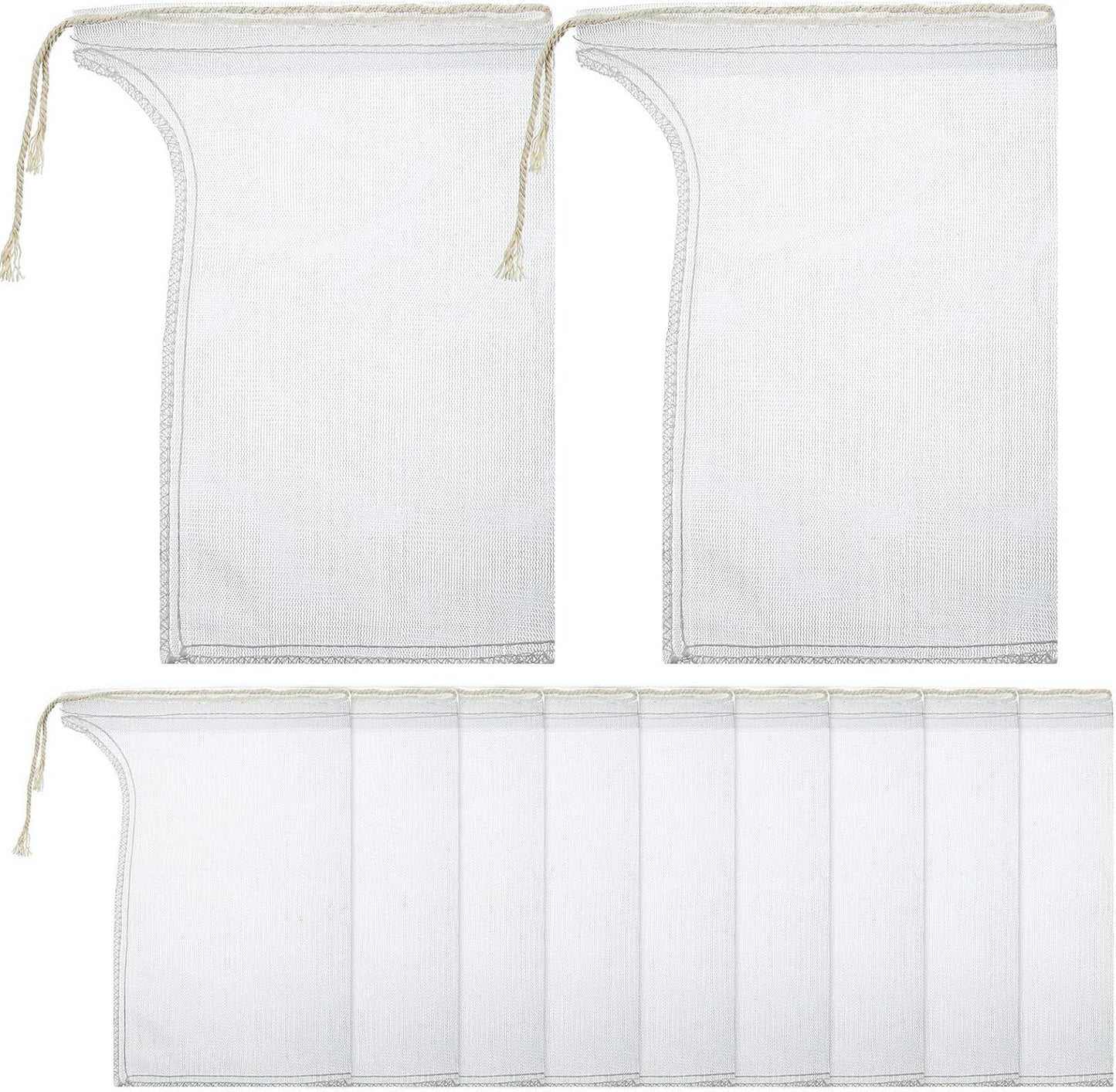 Shappy Compost Tea Bag, Pump Strainer Mesh Filter Bag with Drawstring, 600 ?m for Preventing Clogging (10 Pieces)
