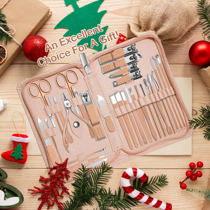 Manicure Set 30 in 1 Nail Clipper set, REDFLOW nail clippers, fingernail & toenail clippers, Manicure Tools, pedicure tools, Suitable for Travel Manicure Kit, Nail Set Kit With Everything Profe