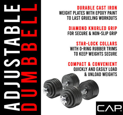 CAP Barbell Adjustable Dumbbell Weight Set | Multiple Options