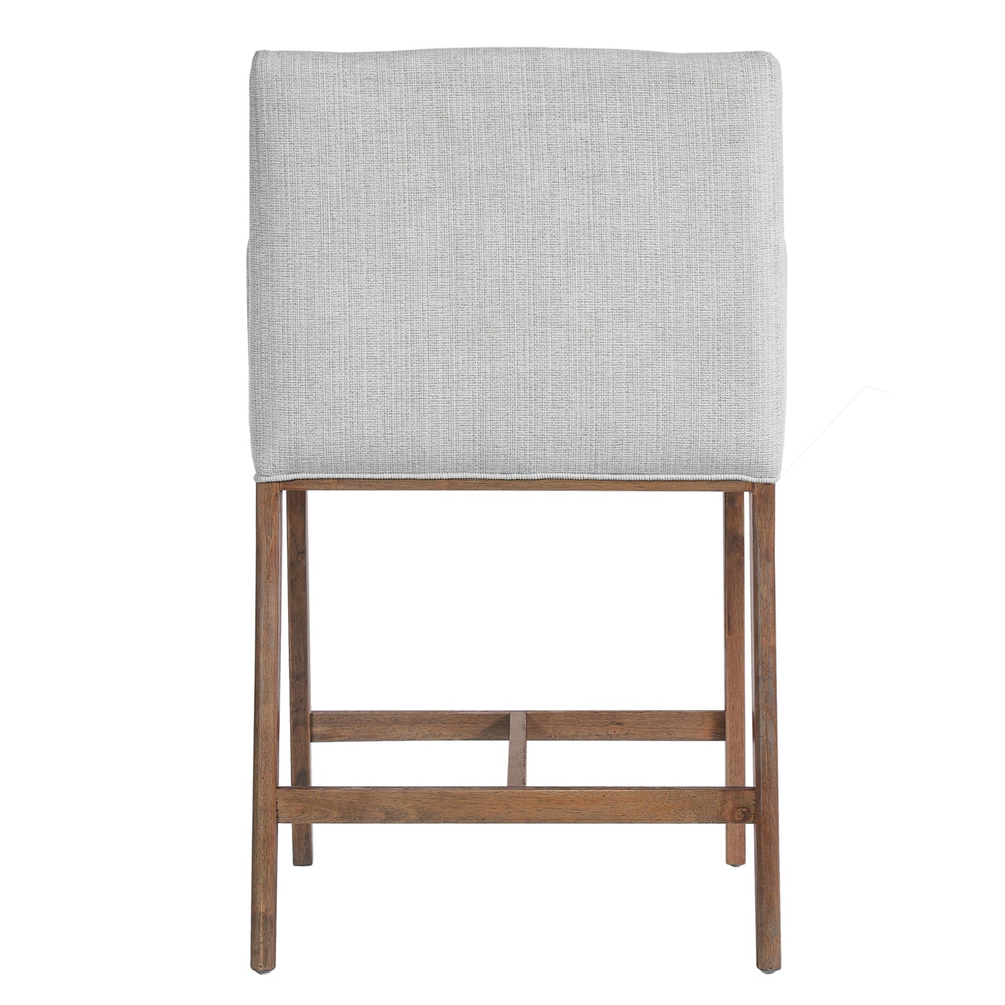 Christopher Knight Home Willer 24'' Comfy Upholstered Counter Height Bar Stools Set of 2, Counter Stools for Kitchen Island, Wood Dining Room Chair, Bar Stool with Footrest/Armrest, Walnut + Beige