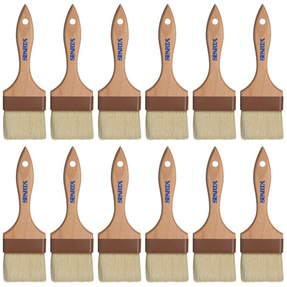 SPARTA 4037600 Boarhair Basting Brush, Flat Brush with Flat Brushhead, 9.25"L x 4"W, Wood Handle