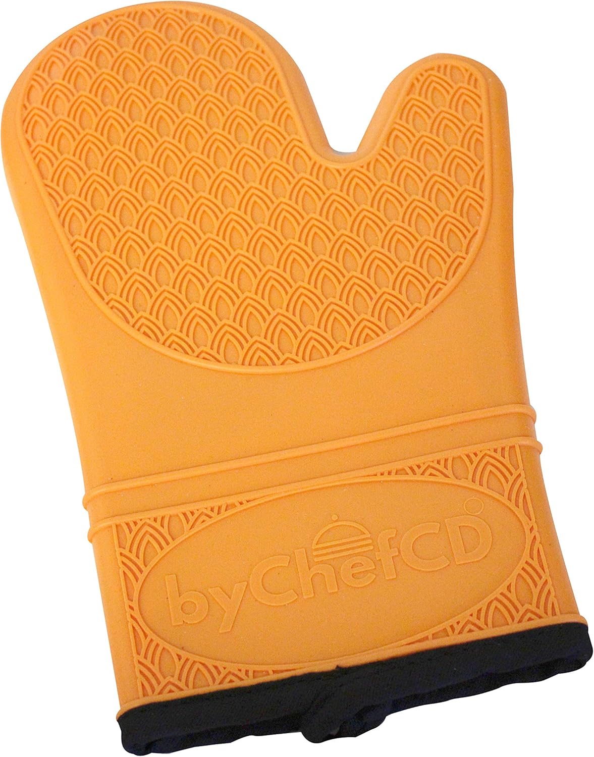 Professional Silicone Oven Mitts, Heat Resistant Non-Slip Cooking Gloves, Best Kitchen Potholders, Orange