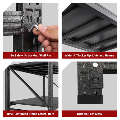 9000LBS Heavy Duty Garage Shelving Units,75" Wide & Deep Storage Shelves,Metal Garage Shelves,Large Storage Rack,Steel Shelf,Industrial Shelving for Shop,Warehouse,Basement,75" W x 24" D x 70" H