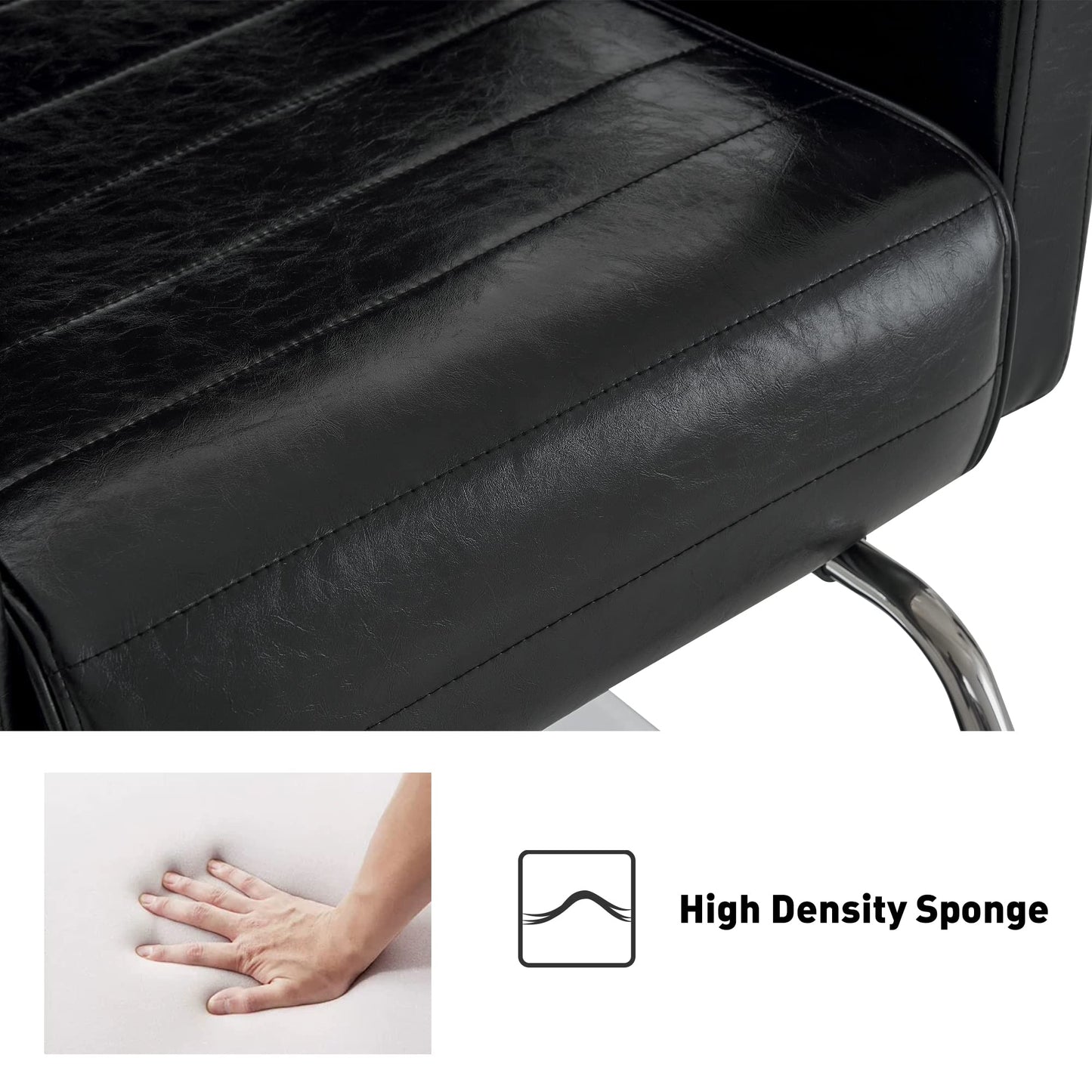 BarberPub Barber Chair for Barbershop,Reclining Salon Chair for Hair Stylist 9180 (Black)