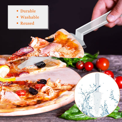 Suclain 50 Pieces Clear Disposable Cake Knife Bulk for Wedding Party 9.1 Inch Plastic Cake Server Cutting Plastic Spatula Knives Pie Pizza Pastry Slicer Serving Utensils for Kitchen