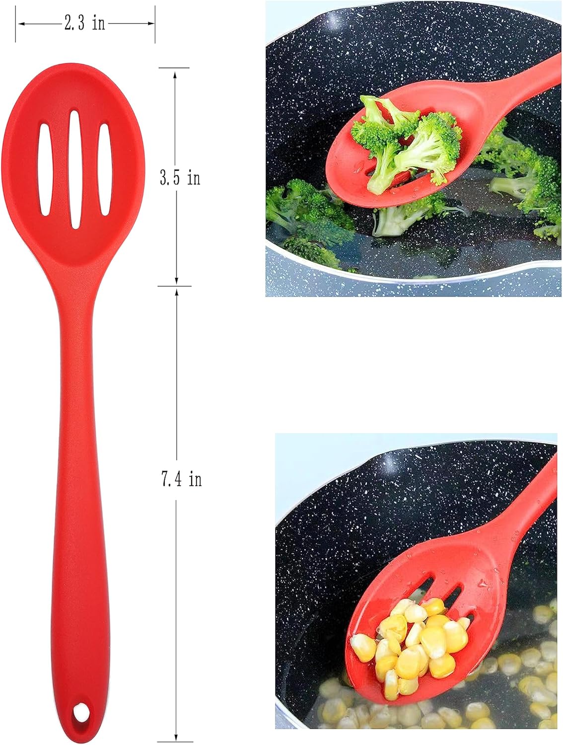 Red Silicone Kitchen Cooking Utensil Sets, Nonstick Heat Resistant Cooking Tools for Cookware