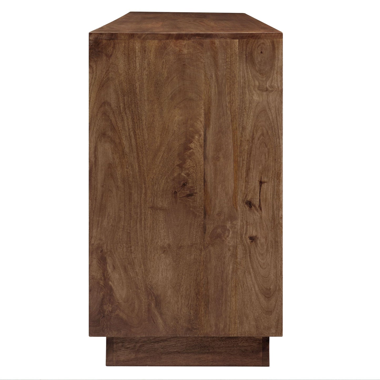 Modway Veda 72 Inch Mango Wood Sideboard Storage Cabinet in Walnut - Mid-Century Modern Buffet Credenza with 4 Doors