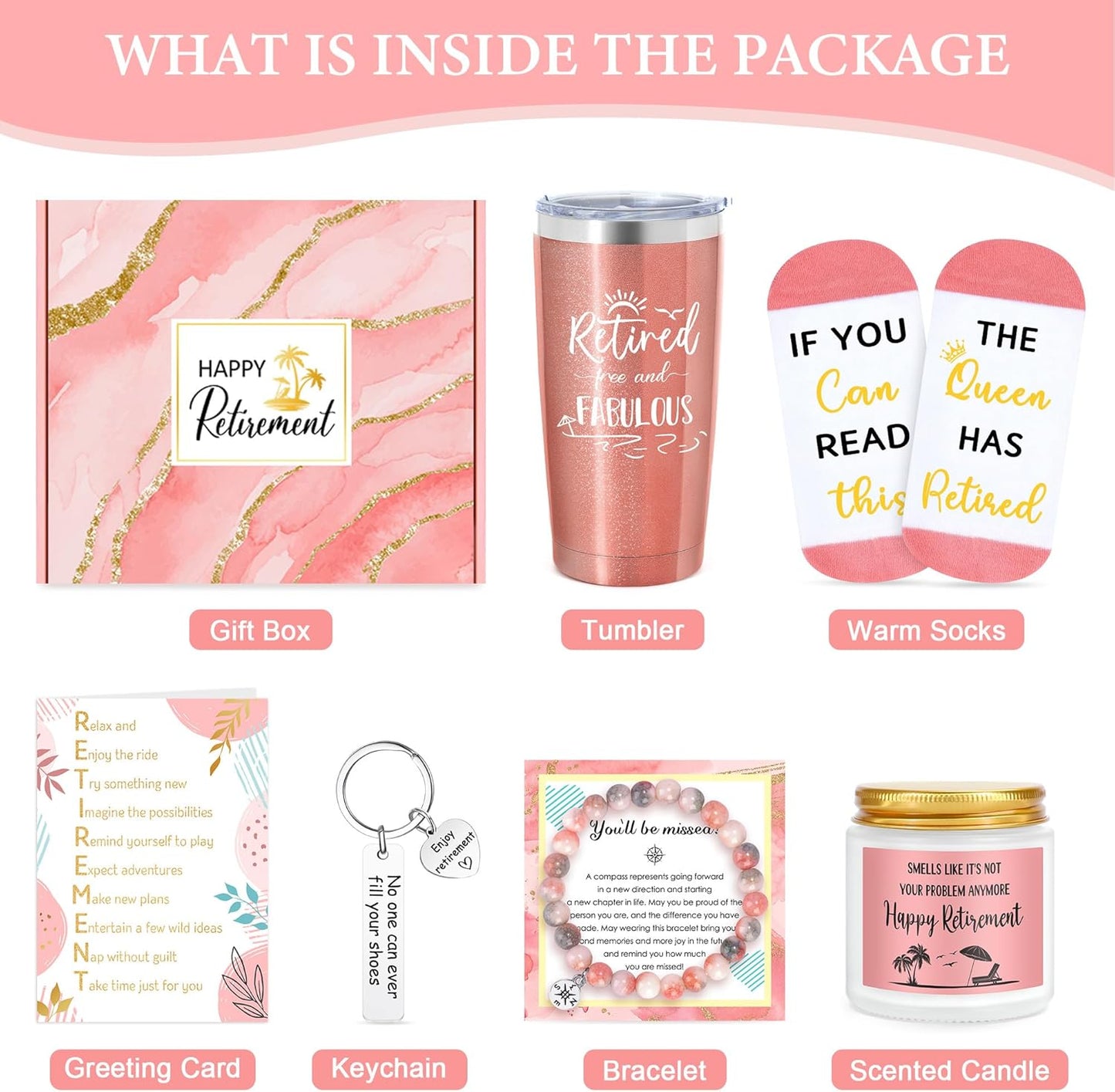 Skiennix Retirement Gift Basket for Women - 20oz Tumbler & Fun Accessories | Perfect for Coworkers, Teachers, Nurses, and Moms
