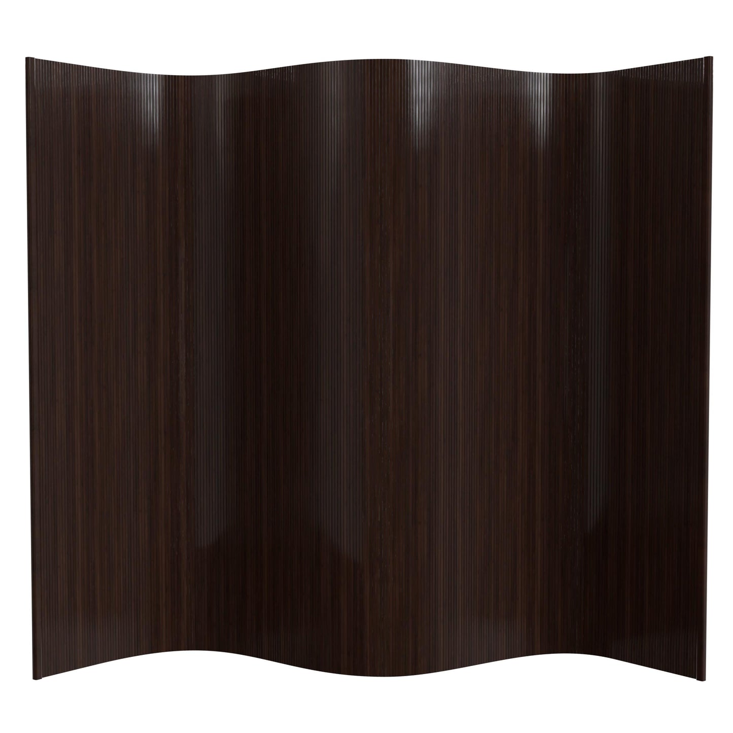 Red Lantern 6 ft. Tall Bamboo Wave Screen - Dark Mocha