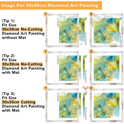 QOTIB Wood 12x12 Frame for 30x30cm Diamond Art Painting, Display Picture 10x10 with Mat or 12x12 without Mat, Large Rustic White Picture Frame for Wall Hanging, 1 Pack